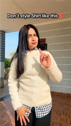 How to Style a Shirt with a Sweater ✨ | Easy Layering Hack #shorts