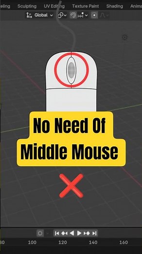 Move & Rotate in Blender Without Middle Mouse Button #blender3d #tectuts #shorts #blender #3dmodel