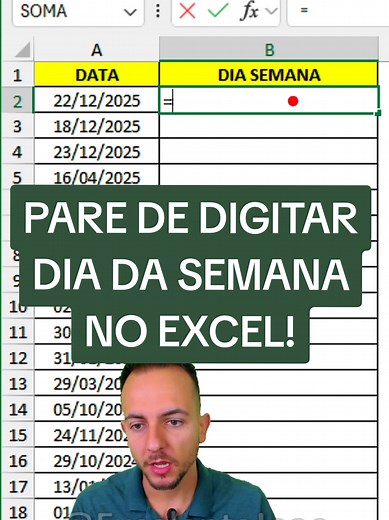 Transformando Datas em Dias da Semana no Excel