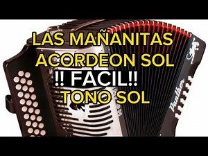 Las mañanitas FACILES en acordeon sol tono Sol para principiantes TUTORIAL #acordeon #acordeonista