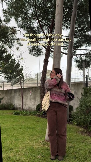 ran inside before it started pouring 🥲 knit from: @DesignBy Si #ootd #outfit #relatablevideos