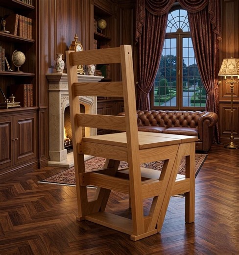 2 in 1 Convertible Chair Ladder Woodworking Plans | Folding Step Stool DIY Blueprint | Library Chair Step Ladder | Transforming Chair PDF - Etsy
