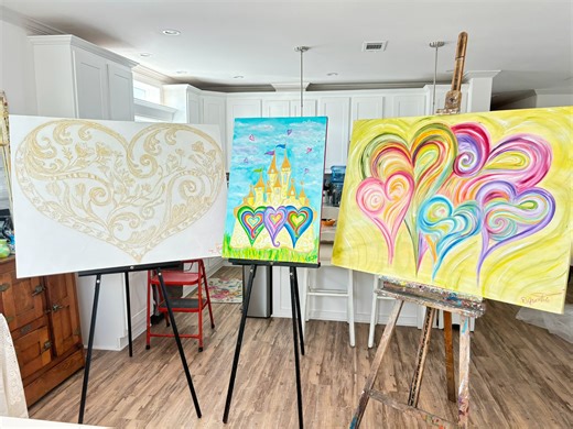 Evolution of 'The Heart Artist' Heart Portrait Paintings