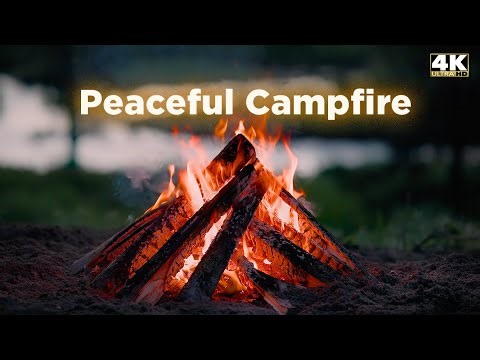 🔥 Peaceful Yellowstone Campfire | Pinon Pine Crackling Sounds 4K