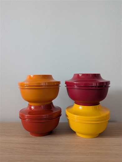 Vintage 1970s Tupperware Set, Red, Orange, Yellow and Serve N Seal, Made in Canada - Etsy UK