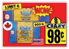 [Food Basics] Food Basics ON - 900g pkgs Italpasta Pasta (Limit 6 pkgs/cust) $0.98 - RedFlagDeals.com Forums