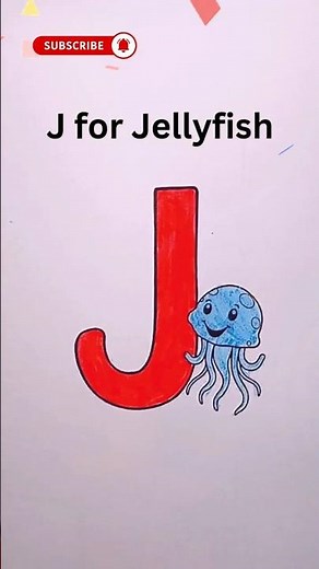 Cute Alphabet Letter J for Jellyfish Coloring Art | Fun & Easy Coloring for Kids #art #abcd