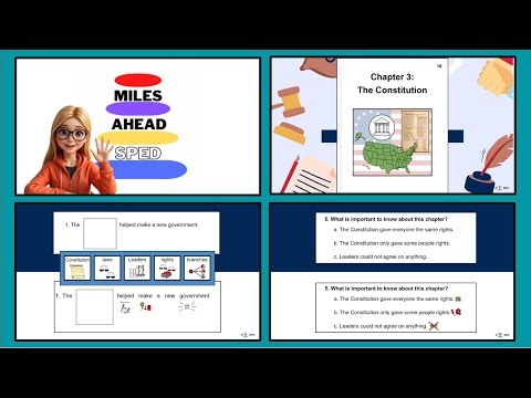 Unique Learning Systems (ULS) Middle School, Unit 21, Chapter 3 The Constitution w/ Comprehension ?s