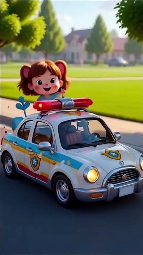Police Car Lights Show 🚓 | High-Speed Patrol Animation #asmr #car #cartoon #disney #funny #fun