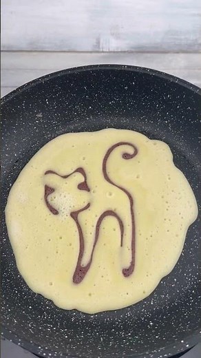 How to make cat pancake for your sweetheart #pancake #cat #crepe
