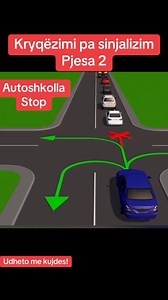 Kryqezimi pa sinjalizim Ndalohet hyrja ne nje kryqezim nese pas ti ka trafik te bllokuar #kryqezim#autoshkolla#test#trafik @kryqezim@sinjalizim | Autoshkolla STOP