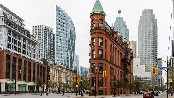 Gooderham Building seen from above in Toronto
