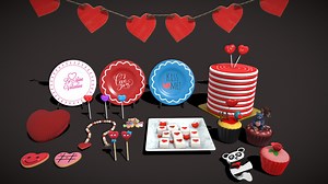 Valentines Decorations Three - Buy Royalty Free 3D model by GetDeadEntertainment