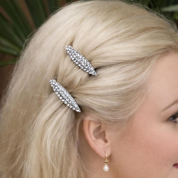 Magnetic Crystal Barrettes for Fine Thin Hair, Small Sparkly Hair Clips for Sides, Wedding, Prom, Mother of the Bride/groom - Etsy