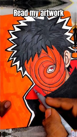 draw Obito❤️‍🔥😎 #gbtart #anime #obitouchiha #ytshorts
