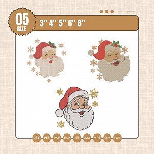 Christmas Santa Claus Embroidery Design: Holiday Stitch Pattern (instant Download) - Etsy