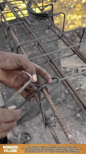 Efficient Rebar Tying with Manual Hook Tool | Construction Tips