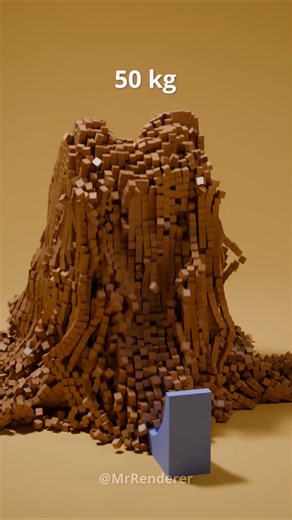 20,000 blocks vs Metal ball of different weight #blender