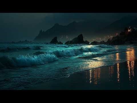 Relaxing Ocean Waves | Fall Asleep Quickly & Sleep Soundly-RELAXING OCEAN SOUND AT NIGHT