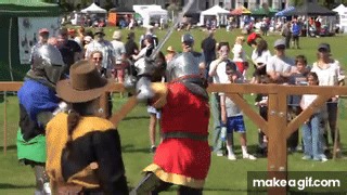 Medieval armoured sword fight between Knights of Munster & Glasgow Sword Breakers 2025 Perth Games on Make a GIF