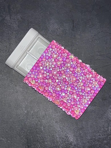 Pink Hearts Rhinestone Pill Organizer, Travel Vitamin Box, Bling Medicine Case - Etsy