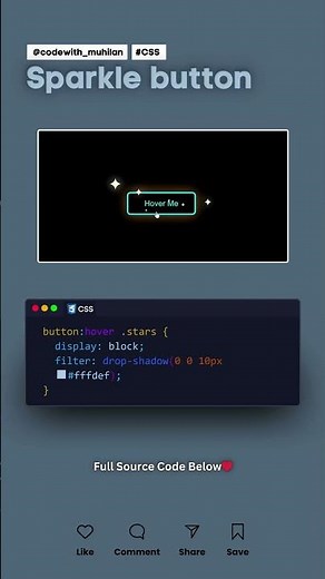 Sparkle Button #codewith_muhilan #css #coding