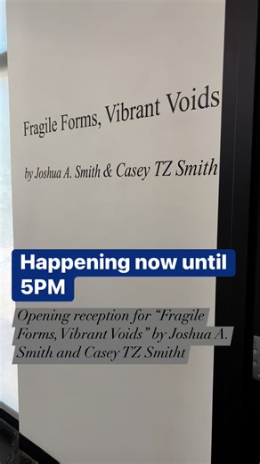 Happening now until 5PM. Opening reception for “Fragile Forms, Vibrant Voids” by Joshua A. Smith and Casey TZ Smitht | Andover Public Library