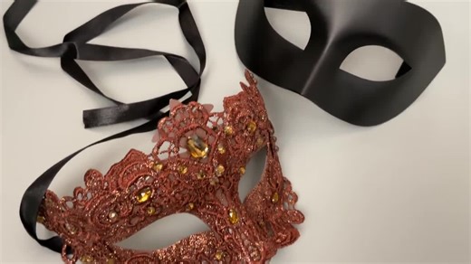 Brocade Lace Brown Masquerade Feather Mask for Wedding Women Girls Floral Rhinestones Gemstones - Etsy