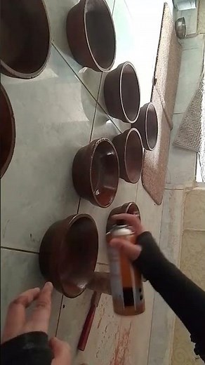 Varnishing on clay plates #art #handmadeplanter #creativeclayideas