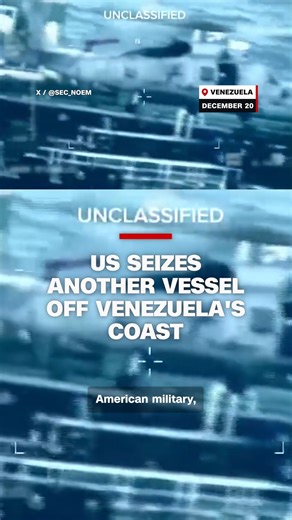 Homeland Security Secretary Kristi Noem posted on X video she said shows US personnel apprehending an oil tanker off the coast of Venezuela. CNN's Kevin Liptak reports. Read more: https://cnn.it/3ML5Gz4 | CNN