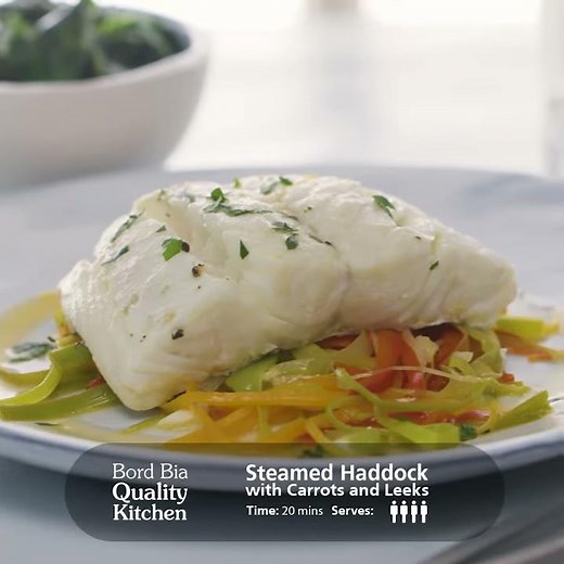 Steamed Haddock with Carrots and Leaks