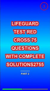 Lifeguard Test Red Cross 75 Questions with Complet