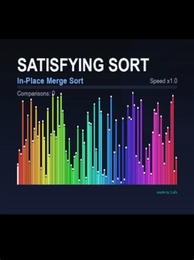Sorting Algorythms - In Place Merge Sort #sortingalgorithm #fyp