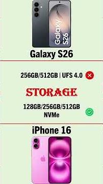 samsung s26 vs iphone 16 😍
