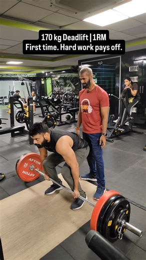 Rajesh on Instagram: "170 kg Deadlift | 1RM First time. Hard work pays off. #Deadlift #170kg #1RM #FirstTime #StrengthTraining PowerLifting HardWorkPaysOff FitnessJourney AgeIsJustANumber Consistency"