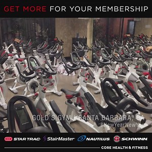 3.3K views · 17 shares | New Year, New You! Three Gold's Gyms in Santa Barbara are getting a new look! Get more for your membership at Gold's Gym with all new Schwinn AC Performance Plus Bikes with Echelon 2 Consoles! For more information visit their website at https://www.facebook.com/GoldsGymSantaBarbaraDowntown/. #NewYearNewYou #CoreHealthandFitness Schwinn Indoor Cycling Official Site Gold's Gym SoCal Gold's Gym SoCal Gold's Gym SoCal | Core Health & Fitness | Facebook