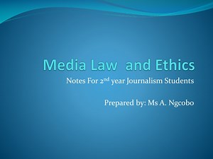 Media Law and Ethics - SlideServe