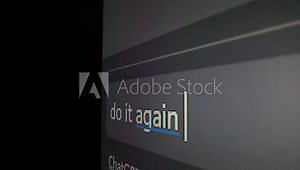 Closeup macro shot movement of coding script moving across LED screen with real-time AI-generated typing, showcasing advanced AI learning in optimization, debug and coding for software development.