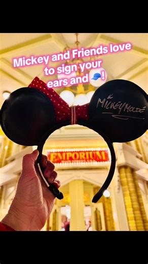 Everybody wants to personalize their experience at Disney. Why not start with your ears or your hat? A lot of people are buying the black and white ears and just styling them for every holiday themselves. I love adding the signatures of my favorite characters also. When you do your meat and greets, it just makes for a really cool experience also. You can talk to them about the signatures when you see #MinnieMouse and show her you have Mickey's signature. I bought my first black pair this month s