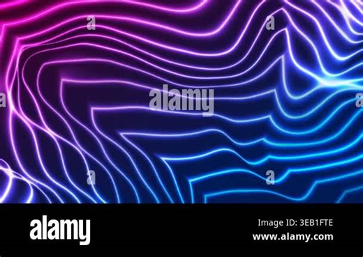 Blue purple flowing refracted neon waves abstract video animation Stock Video Footage - Alamy