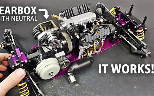 5-制作传动系统并在遥控车上安装微型 V4 发动机！
