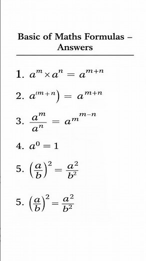 🔢 Maths Basic Formulas | Must Know for All Students! 📘