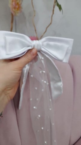 Pearl Tulle Bridal Gloves: Long Fingerless Wedding Gloves With Satin Bow - Etsy