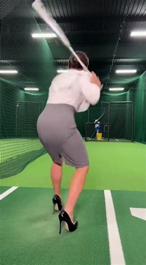 She Hit That Home Run in High Heels! 👠⚾️ #Shorts