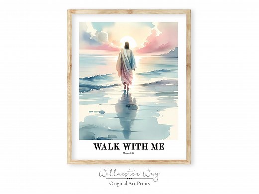 2026 LDS Youth Theme Walk With Me Art Print. YW Printable Watercolor Christ Poster. Christian Inspirational Scripture Wall Art. Moses 6:34 - Etsy