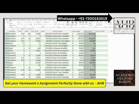 Excel 365 SAM Project 1A Made Easy | Appwich Data Analysis | Appalachian State University