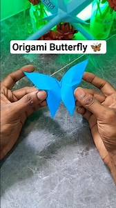 Easy Origami Butterfly 🦋 | Beautiful Blue Paper Butterfly Craft #shorts