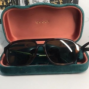Authentic ✨ Brand New Gucci GG0925S 002 Aviator Sunglasses – Havana Frame with G