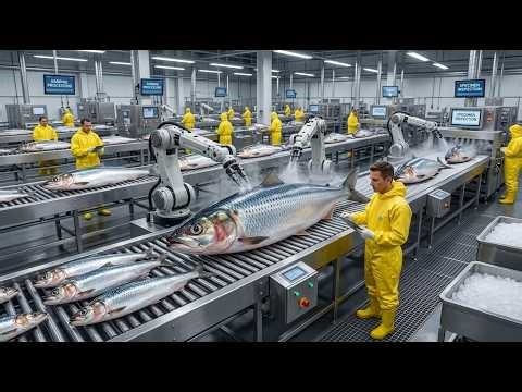 Inside the Giant Sardine Fish Factory – Massive Cleaning and Canning Process 4K