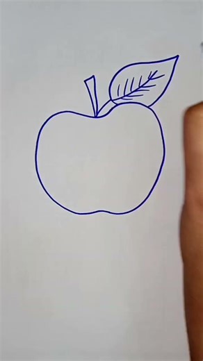 An Apple , how to create an apple, drawing apple , simple art , simple apple tutorial.